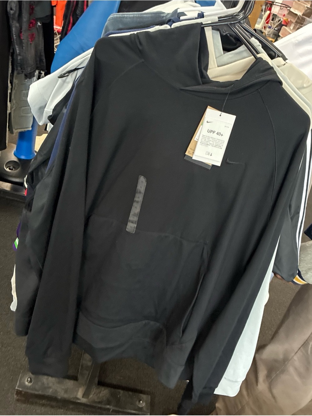 Nike Dri-Fit Primary Fleece UV Hoodie Mens SZ XL Black Pullover Sweatshirt C8